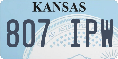 KS license plate 807IPW