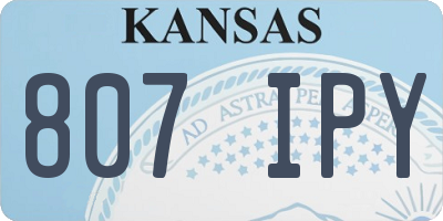 KS license plate 807IPY