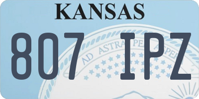 KS license plate 807IPZ