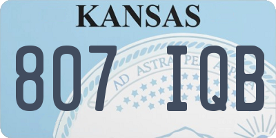 KS license plate 807IQB
