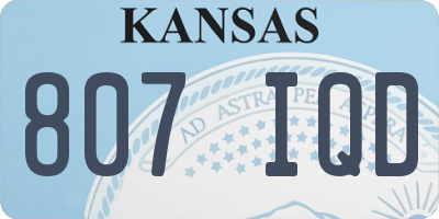 KS license plate 807IQD
