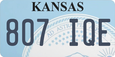 KS license plate 807IQE