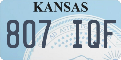 KS license plate 807IQF