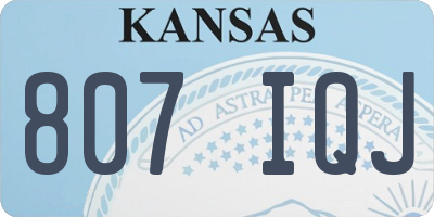 KS license plate 807IQJ