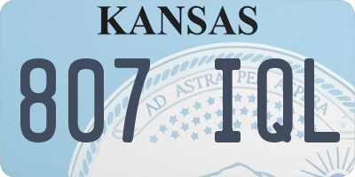 KS license plate 807IQL