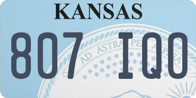 KS license plate 807IQO