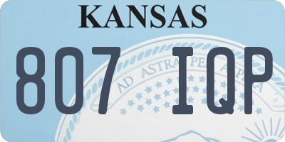 KS license plate 807IQP