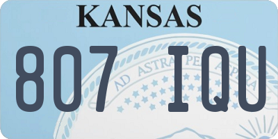 KS license plate 807IQU