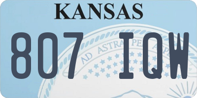 KS license plate 807IQW