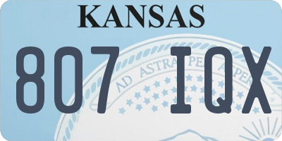 KS license plate 807IQX