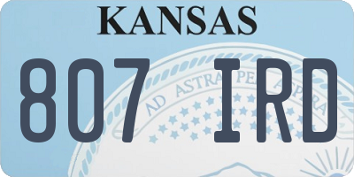 KS license plate 807IRD