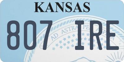 KS license plate 807IRE