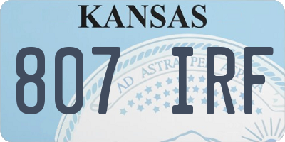 KS license plate 807IRF