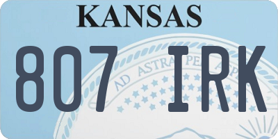 KS license plate 807IRK