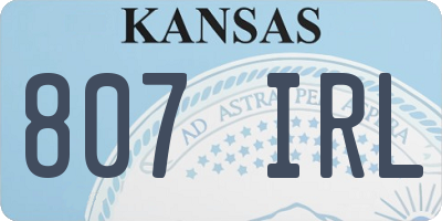 KS license plate 807IRL