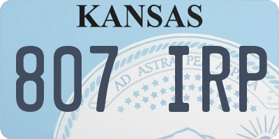KS license plate 807IRP