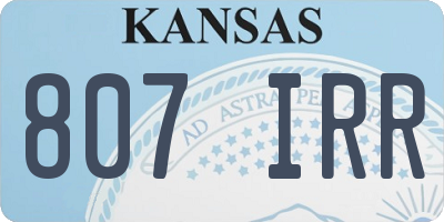 KS license plate 807IRR