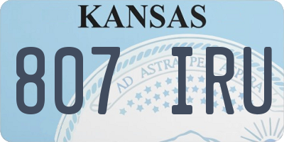 KS license plate 807IRU