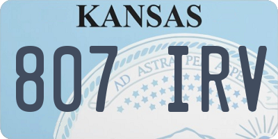 KS license plate 807IRV