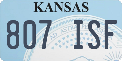 KS license plate 807ISF