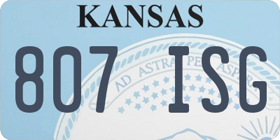 KS license plate 807ISG