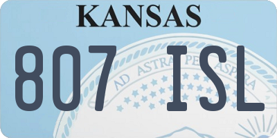 KS license plate 807ISL