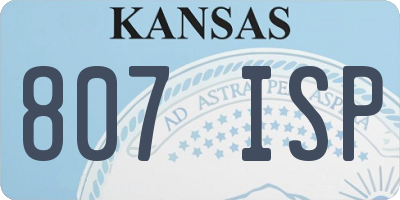 KS license plate 807ISP