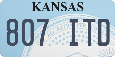 KS license plate 807ITD