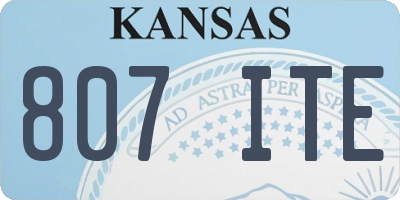 KS license plate 807ITE