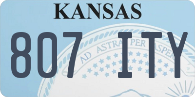 KS license plate 807ITY