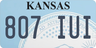 KS license plate 807IUI