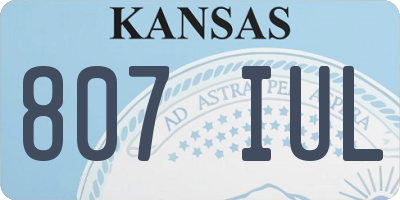 KS license plate 807IUL