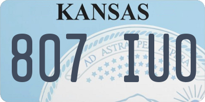 KS license plate 807IUO