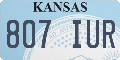 KS license plate 807IUR