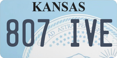 KS license plate 807IVE