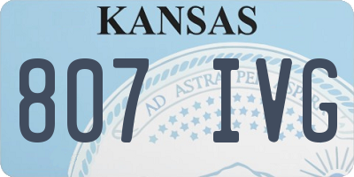 KS license plate 807IVG