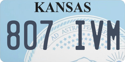 KS license plate 807IVM