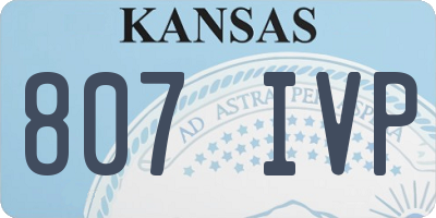 KS license plate 807IVP