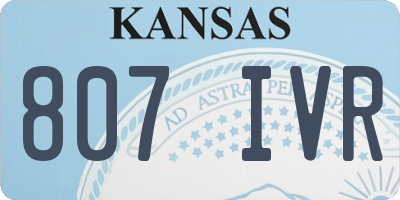 KS license plate 807IVR