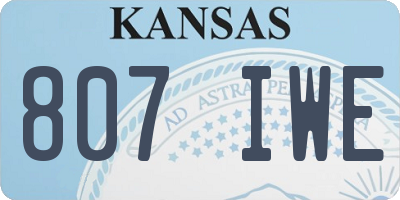 KS license plate 807IWE