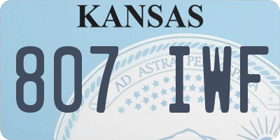 KS license plate 807IWF