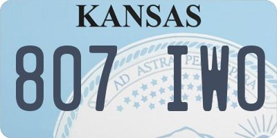 KS license plate 807IWO