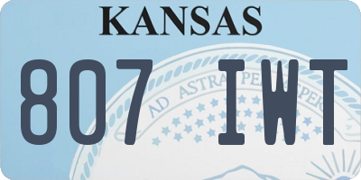 KS license plate 807IWT