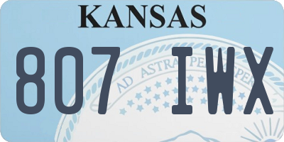 KS license plate 807IWX