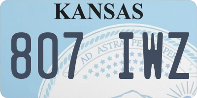KS license plate 807IWZ