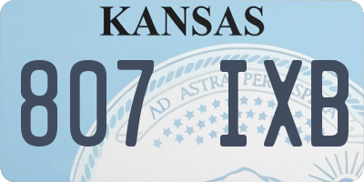 KS license plate 807IXB