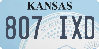 KS license plate 807IXD