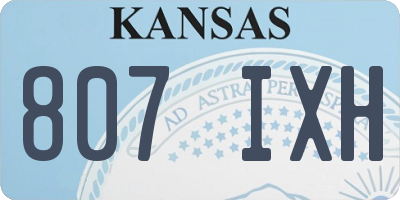 KS license plate 807IXH