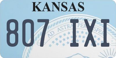 KS license plate 807IXI