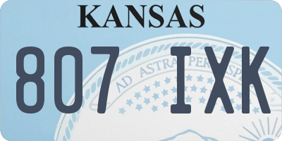 KS license plate 807IXK
